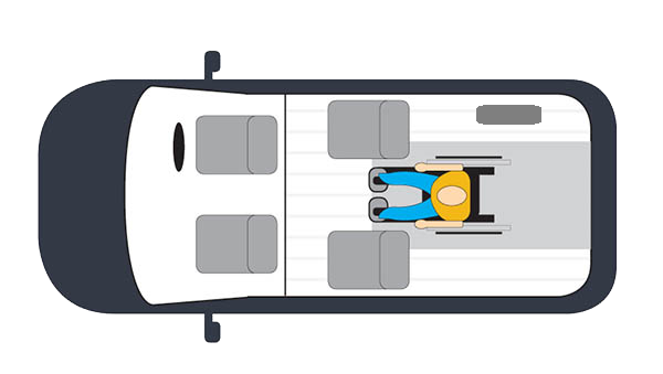 Small WAV 2 Rear Seats RH Winga